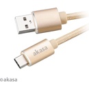 USB káble Akasa AK-CBUB34-10GL SB 2.0 typ C na typ A, 1m
