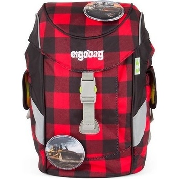 Ergobag batoh Mini Károvaný červený/černý