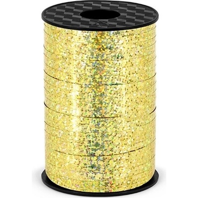 Vázací stuha na balónky zlatá holografická 225m
