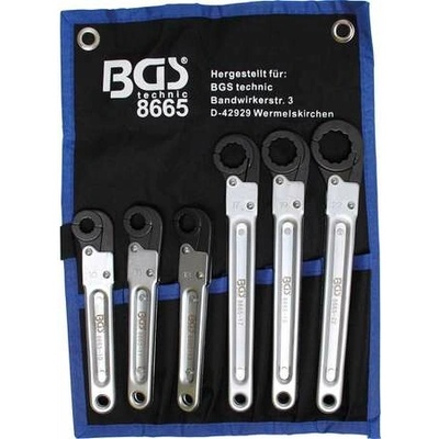 BGS Technic Ráčnové očkové klíče 10 ÷ 22 mm na montáž potrubí Sada 6 díl BGS 8665