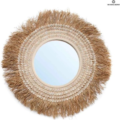 BazarBizar Огледало с ресни от рафия и раковини (bale067nw-l-75)