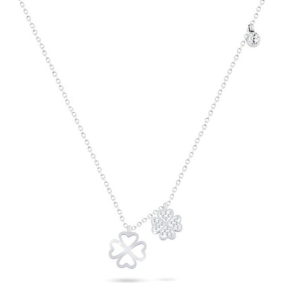 Biju Řetízek z chirurgické oceli+přívěsek, čtyřlístky se zirkony 3001319
