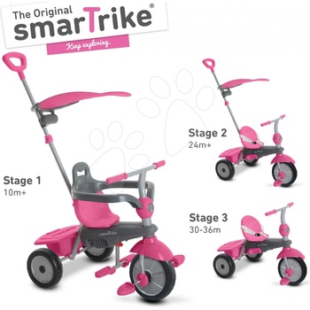 Smart Trike 6190100 Carnival růžová Touch Steering 3v1 ružovo sivá