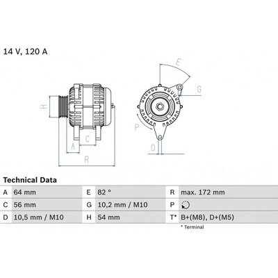 Alternátor BOSCH 0 986 046 140