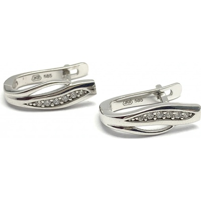 Jan Kos jewellery zlaté náušnice s bílým kamenem 59628723