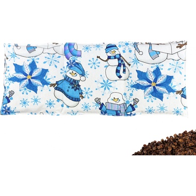 VFstyle Snowmen nahřívací polštářek bederní s pohankovými slupkami 50x20 cm