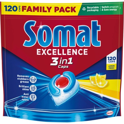 Somat Excellence 3v1 tablety do myčky Lemon 120 ks – Hledejceny.cz