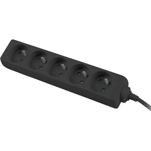 Lanberg power strip 3m, 5 socket, s french quality-grade copper cable, black (PS0-05E-0300-BK)