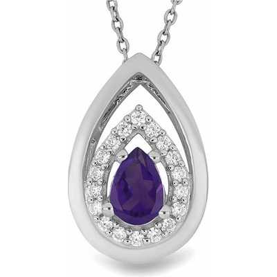 Nefertitis Přívěsek stříbrný s broušeným africkým ametystem a zirkony 026951 AFAM NF45244