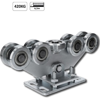 Vozík pro C-profil 80x80x5mm výškově nastavitelný, 9x ocelové kolečko s ložiskem 6204ZZ, galvanické zinkování