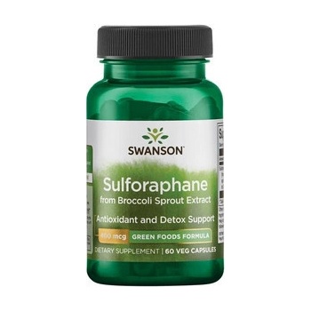 Swanson Sulforaphane Broccoli extract Sulforafan z extraktu z brokolice 400 mcg 60 rostlinných kapslí