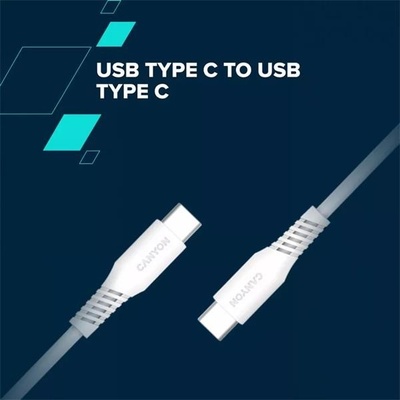 Canyon CNS-CC100SC12W USB-C / USB-C, PD 100 W, 20 GB/s, 1,2m, bílý