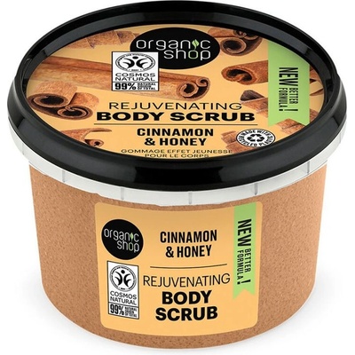 Organic Shop prírodný telový peeling Škorica a Med 250 ml