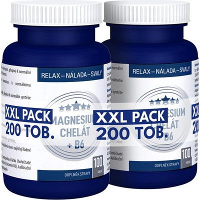 Clinical Magnesium chelát + B6 XXL pack 200 kapslí