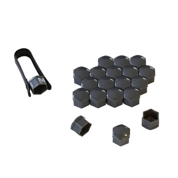 Image 1 of MEGA DRIVE Черни Капачки 19 мм за болтове на джанти 20 бр. + клещи (45259)