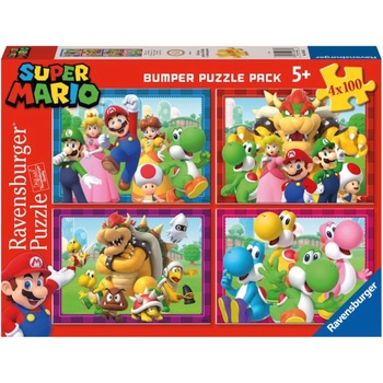 Ravensburger Детски пъзел Ravensburger от 4 x 100 части - Супер Марио (5689)
