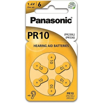 Panasonic Батерии цинкови Panasonic Hearing Aid Batteries PR230/6LB, PR10, 1.4V, 6 бр (PR230/6LB)