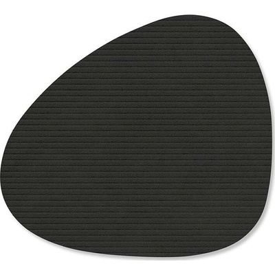LIND Podtácek Curve Corduroy černý inkoust kůže 11x13cm