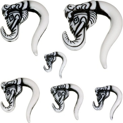 Šperky eshop piercing do ucha taper sloní hlava černá C35.19