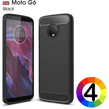 Motorola Moto G6 Удароустойчив Carbon Fiber Калъф и Протектор