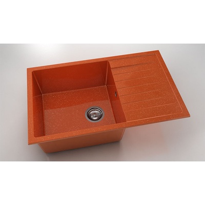 FAT Мивка Vanguard 228, Polymer marble, 19 Сребрист оранж, с включен сифон