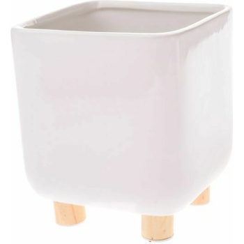 Casa de Engel Керамичен калъф за саксия с дървени крака, бял, 0/8 Casa de Engel | Lilav | Home | UNI