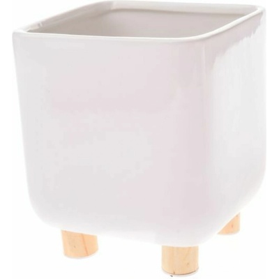 Casa de Engel Керамичен калъф за саксия с дървени крака, бял, 0/8 Casa de Engel | Lilav | Home | UNI