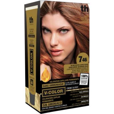 TH Pharma Farba na vlasy V-color stredne měděně červená blond 7.46