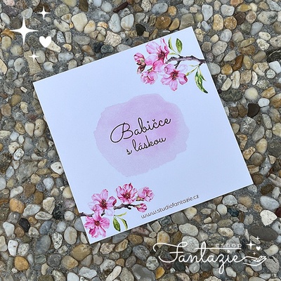 Atelier Fantazie - Dárková kartička - Babičce s láskou