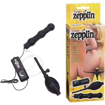 Image 1 of Seven Creations Zepplin Multispeed Inflatable Anal Vibe Black
