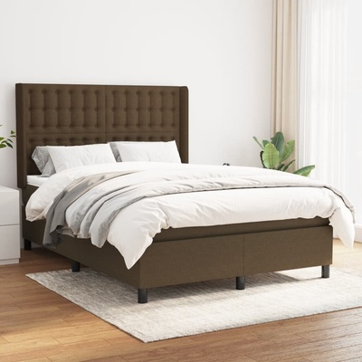 vidaXL 11461.3131756 Boxspring postel s matrací tmavě hnědá textil