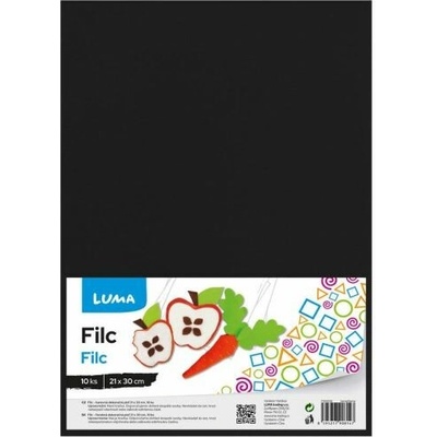 Filc A4 černý LUMA, 10ks