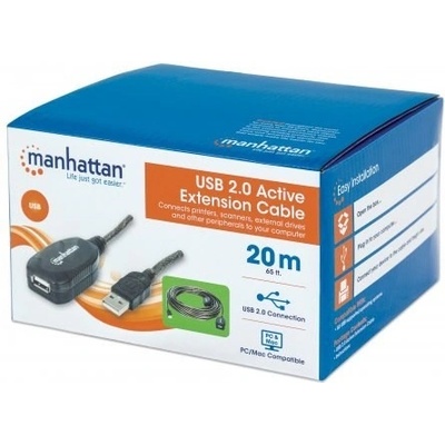 Manhattan 150958 USB 2.0 A-A, aktivní prodlužovací, 20m