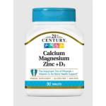 21st Century Calcium Magnesium Zinc + D3 - Калций, Магнезий, Цинк + D3 | 90 tabs (9101)