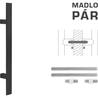 MPkovania FT - MADLO kód K41S 40x10 mm UN pár Rozteč madla: 210 mm, Rozmer profilu madla: 40x10 mm, Dĺžka: 400 mm