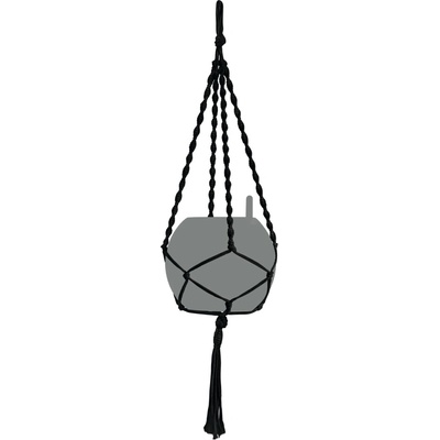 Lechuza Macramé záves na kvetináč Cotton Boho čierny 90 cm