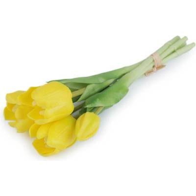 Umělá kytice tulipánů - 3 žlutá