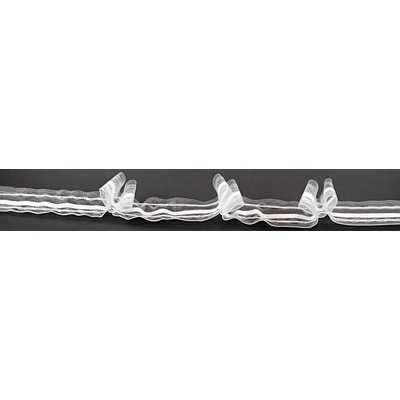 Záclonová riasiaca stuha - 2 vlny - biela - šírka 2,5 cm