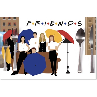 Sablio Prestieranie Seriál Priatelia FRIENDS Gauč pri fontáne 40x30cm