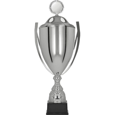 Pohár stříbrný kovový s poklicí 75 cm 24 cm