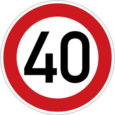 Dopravní značka Nejvyšší dovolená rychlost 40 km DZ B20A/40 – Zboží Mobilmania