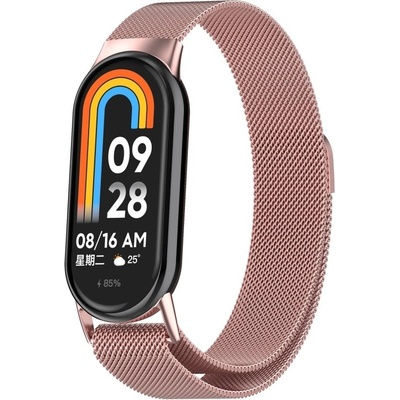 VSECHNONAMOBIL 87198 MILANESE Kovový řemínek pro Xiaomi Smart Band 10 / 9 / 8 růžový
