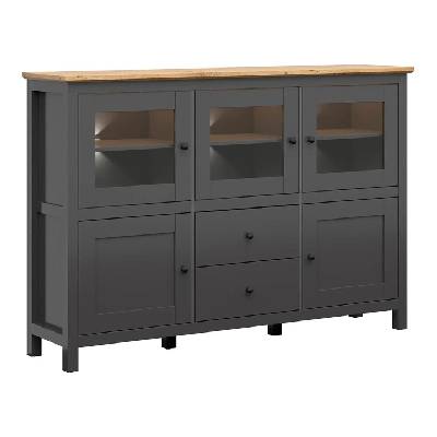 Витрина Hesen KOM3W2D2S/13/19 дъб артизан и графит