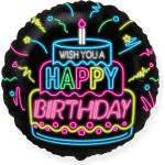 Flexmetal Фолиев Балон "Happy Birthday" - Неон, 48 см (401598)