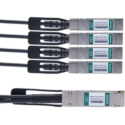 Conneu Хибриден кабел 40G QSFP+ към 4x10G SFP+ DAC & mdash; 1 метър (40GQSFP-4xSFP+PDAC-1)