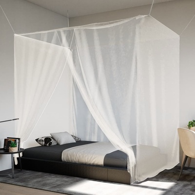 vidaXL Висяща мрежа против комари 156 mesh бял 220x150x180 см (4010055)