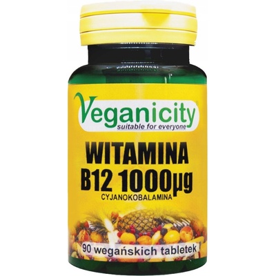 Veganicity Vitamín B12 Cyanocobalamin 1000 µg 90 vegan tablet