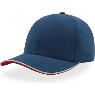 Atlantis Headwear Pilot Piping Sandwich 6 panelová sandwich těžká broušená COT-33050288899 Modrá/bílá