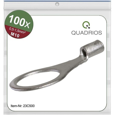 Quadrios 23C500 guľaté káblové oko Prierez=1.5 mm² Ø otvoru=10.5 mm neizolované 100 ks