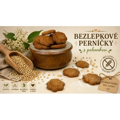 Medunka pekařství peníkářství Bezlepkové perníčky s pohankou 150 g